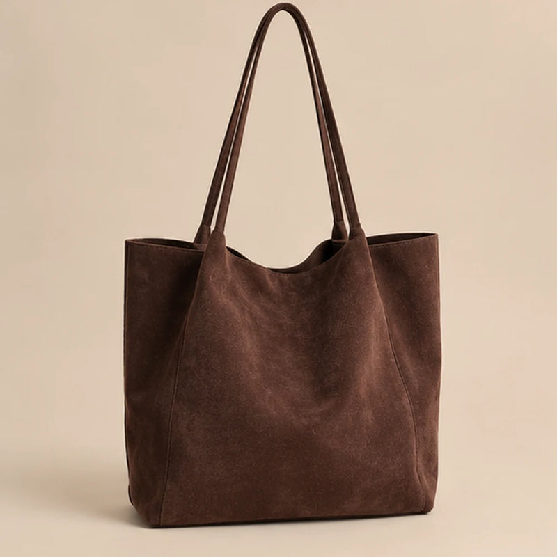 Whipstitch Faux-Suede Tote