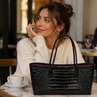 Croc-Embossed Work Tote