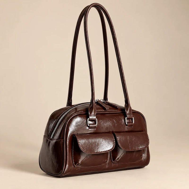 Vintage Brown Bowling Bag