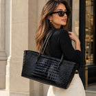 Croc-Embossed Work Tote