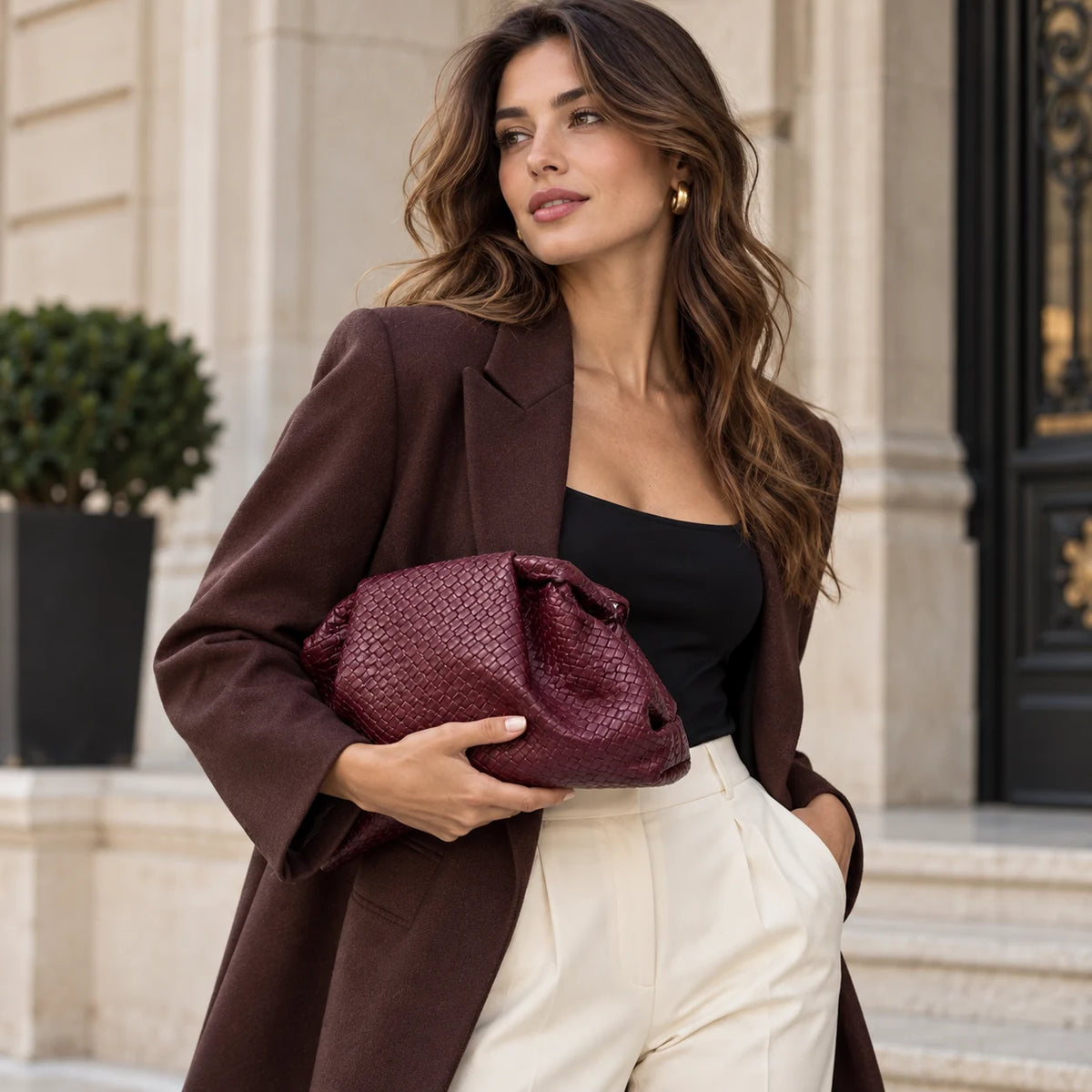 Woven Pouch Clutch