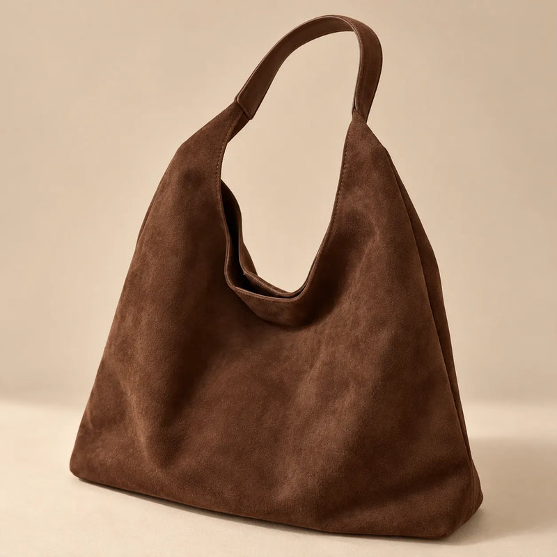 Oversized Faux-Suede Slouchy Shoulder Bag