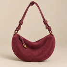 Faux-Suede Knot Crescent Hobo