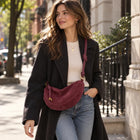 Faux-Suede Knot Crescent Hobo